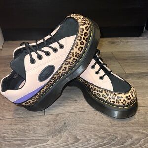Dr. Martens BUZZ 5-Eye Leopard and Suede Shoes